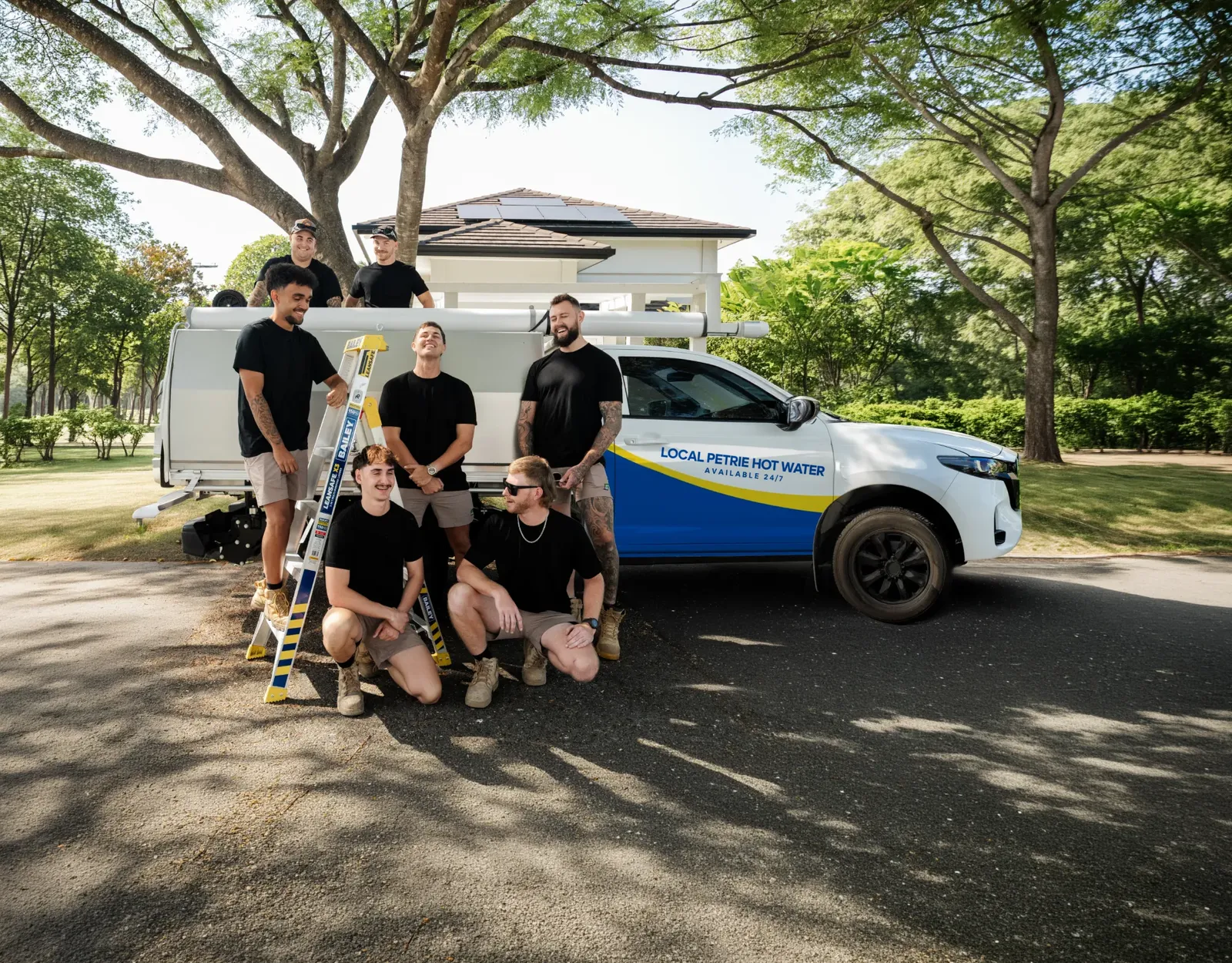 Local Petrie Hot Water team and ute