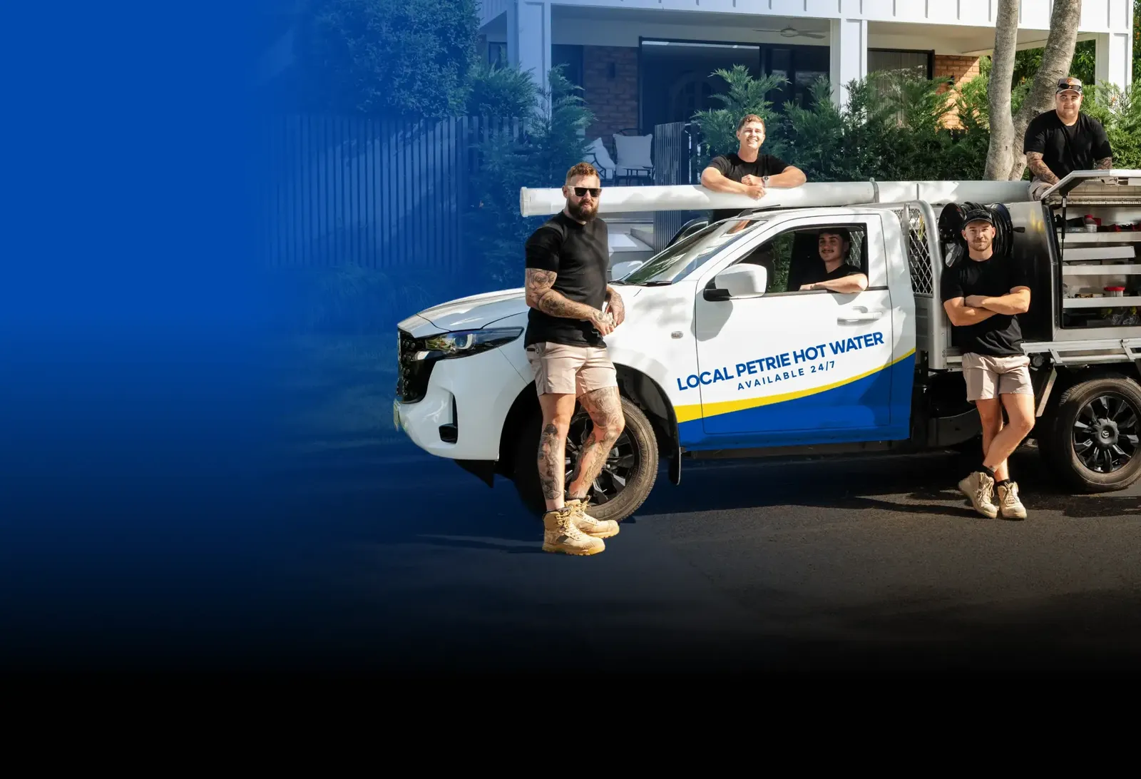 Local Petrie Hot Water team with the ute